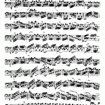sheet music to Bach's euphonium suite