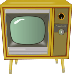 retro television set with legs