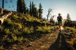 woman trail running